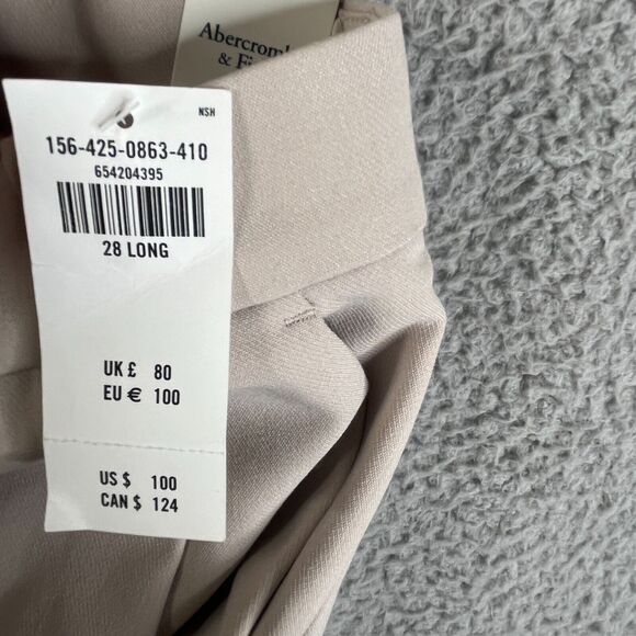 Abercrombie & Fitch Cargo Pants Womens 29/8 Tan Pleated Straight High Rise 28x31 - Picture 12 of 13